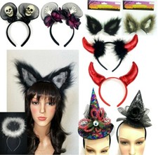 Halloween Headband Fancy Dress Costume Witch Party Hat Devil Horns Creepy 