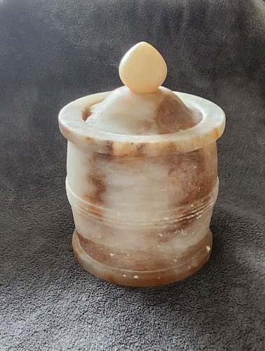 16cm vintage alabaster barrel - 16cm,
