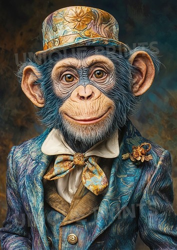 Steampunk chimpanzee gentleman - steampunk,