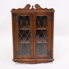 Old Charm Oak Hanging Corner Display Cabinet in Tudor Brown #19 FREE UK Delivery