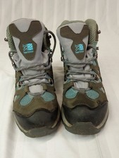 Karrimor Ladies Walking Boots Size 5 Grey Blue Leather Textile Upper Lace Up