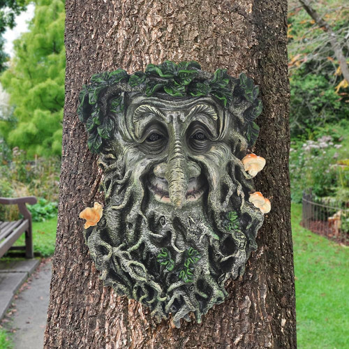 Tree face garden statues - garden,