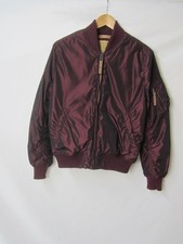 Alpha Industries Padded Iridescent Burgundy Bomber Jacket Size Medium
