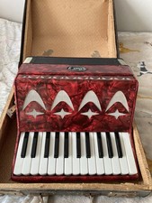 Bell Accordion 12 Bass 25 Key Red Shiny Pearly Finish.