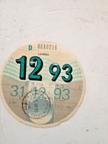 1993 feb vintage tax disc - 1993,