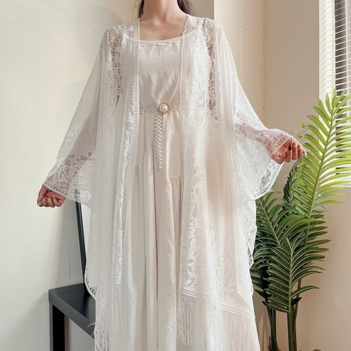 Lady floral lace cardigan - floral,