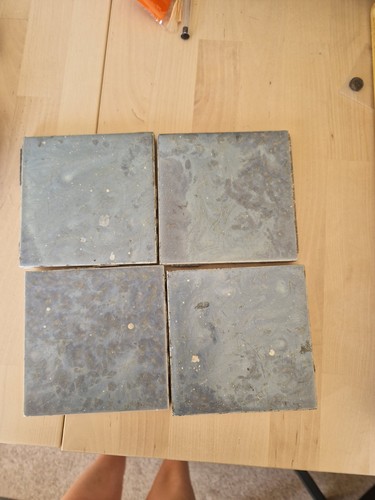 Antique plain blue tiles - 12,