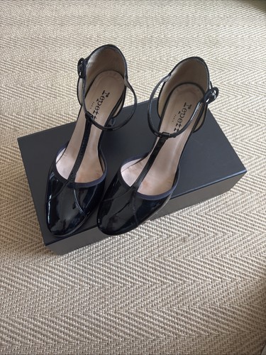 Black patent heeled mary jane - heeled,
