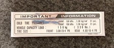 XL250S TIRE INFO DECAL XL 250S