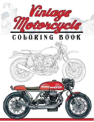 Vintage motorcycle coloring - motorcycle,