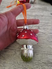 Mushroom Toadstool Christmas Tree Glass Bauble From Poland Decoration Gift