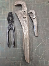 2x Vintage Footprint Adjustable Spanners/Wrenches, 1 x footprint pliers