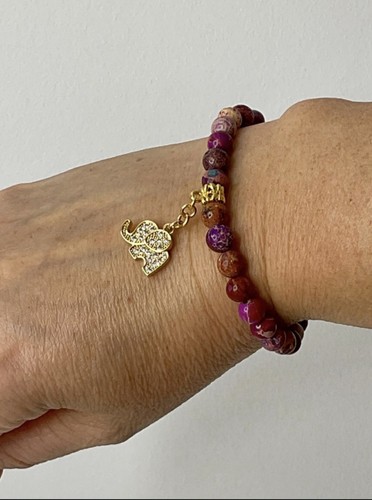 Natural jasper stone - , beaded