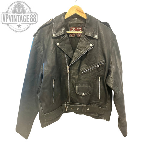 Vintage leather black biker - vintage,
