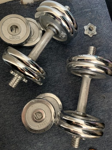Silver dumbell set kg - dumbell,