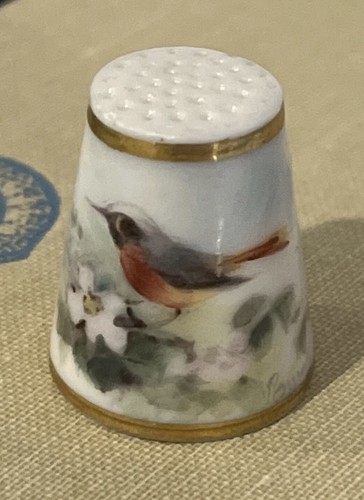 Antique porcelain thimble - porcelain,