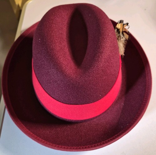 Mens red trilby hat new - hat,