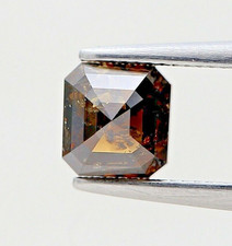 Fancy Natural Diamond 0.99tcw Brown Color Asscher Brilliant cut diamond