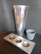 Used Steel Flower Vase & 3 Hole  Tea Light Holder Grey Glass Ikea Candle Holder