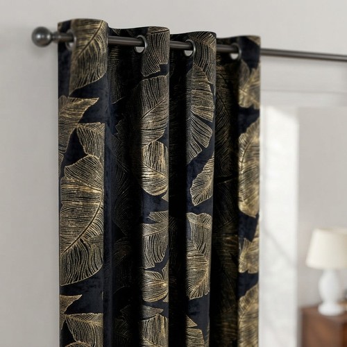 Decadent black velvet curtains - black,