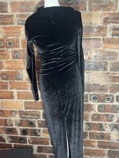 ZARA BLACK VELVET L/S LONG DRESS FITS SIZE 8