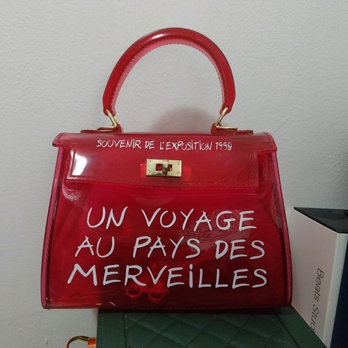 Red colour clear - small, handbag