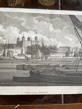 Original Antique Tower Of London Engraving Philip Audience 1797