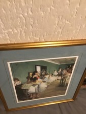 a vintage oakgilt framed fine lithograph print by artist edgar degas signed char