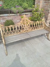Antique  'Coalbrookdale' style garden Bench, 6 Foot Cast Iron