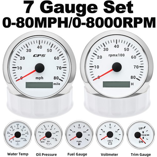Gauge set 85mm white - set,