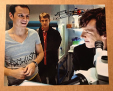BENEDICT CUMBERBATCH & ANDREW SCOTT Sherlock Signed IN-PERSON 10x8 PHOTO COA CAv