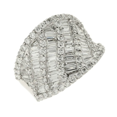 18ct white gold saddle - white, diamond
