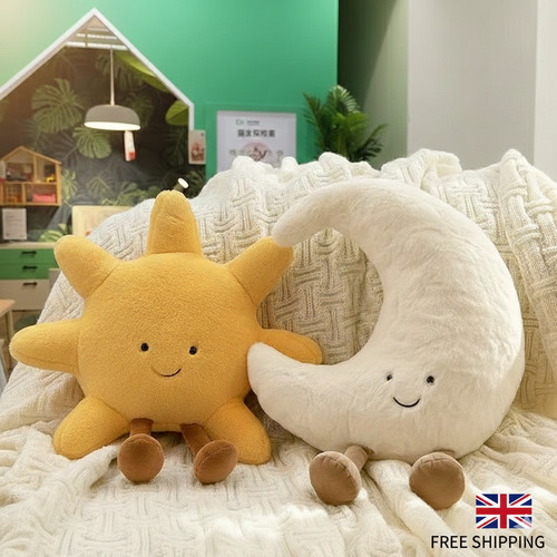 Cute smile moon sun plushie - cute,