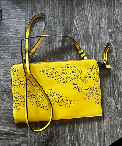 Zara yellow leather crossbody - zara,