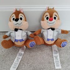 Chip n Dale Disney 100 Years of Wonder Plush Stuffed Toys Silver Tuxedos VGC