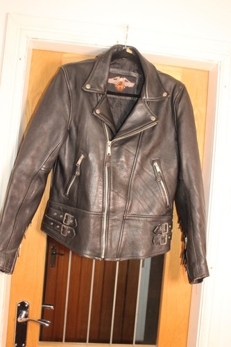 Vinatge black leather fringed - vinatge,