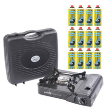 Parkland® Portable Single Burner Hob Camping Gas Stove Cooker With Gas Refills