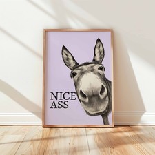 Funny Donkey Wall Art Print
