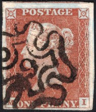 GB: 1841 1d Red Sg 8m with No 9 in Maltese Cross Very Fine Used Example Cat £180