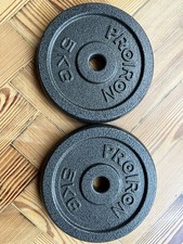 PRO IRON CAST IRON Weight Plates 2 X 5kg fit for  1" dumbbell barbell 