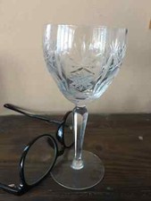 6 antique hand cut crystal