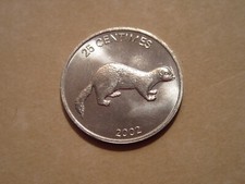 2002 CONGO WEASEL  coin  25