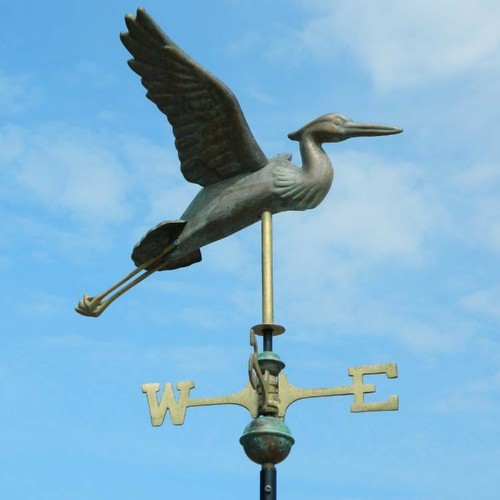 Heron weathervane copper - heron,