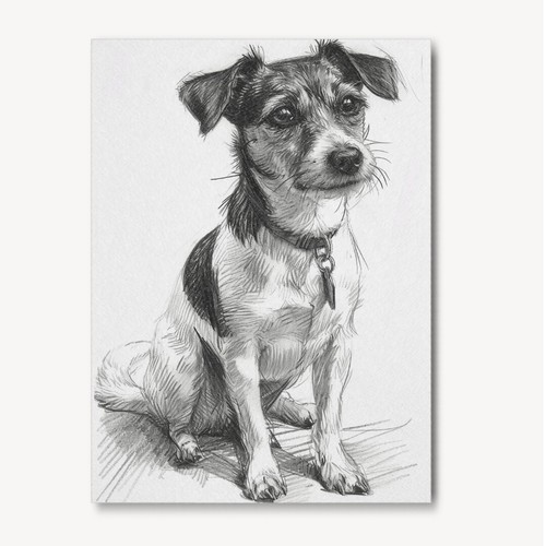 Jack russell pencil drawing - jack,