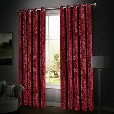 Fully Lined Crushed Velvet Eyelet Ring Top Ready Made Santiago Blackout Curtains