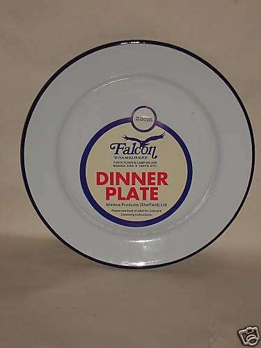 Falcon white with blue enamel - falcon,