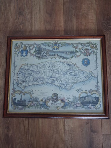 Framed antique map - ,