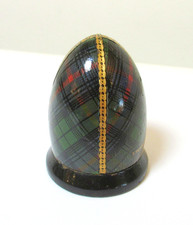 Antique Tartanware Thimble Egg