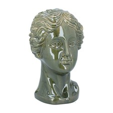 Green Goddess Lady Bust Glazed