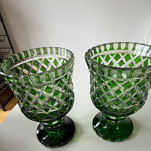 Pair vintage bohemian emerald - pair,